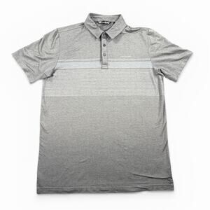 TravisMathew Polo Shirt Gray Mens Large Performance Stretch Golf Casual